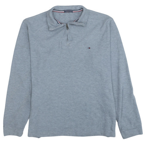 Tommy Hilfiger Men's Grey XL 1/4 Zip Knit Jumper
