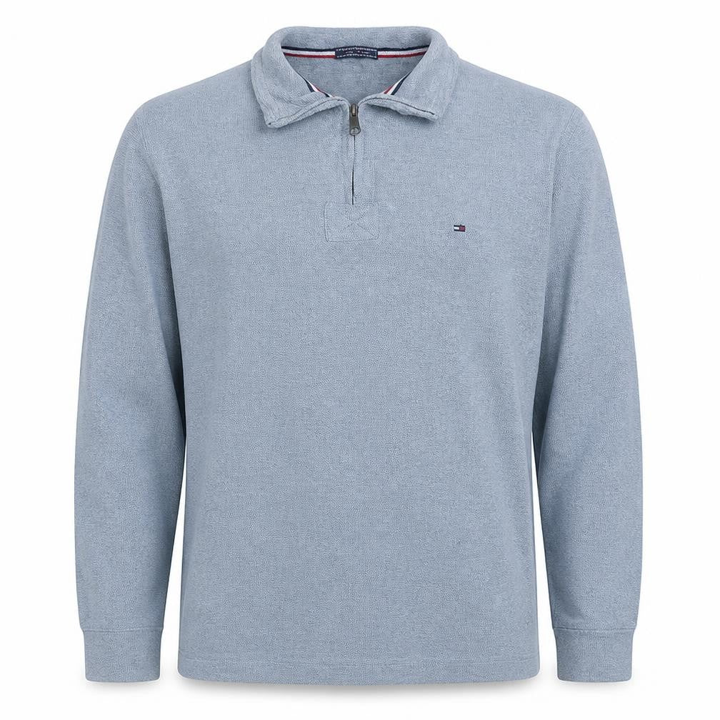 Front view of Tommy Hilfiger Men's Grey XL 1/4 Zip Knit Jumper