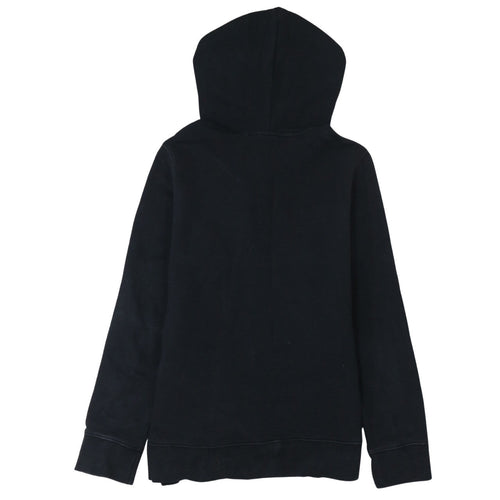 Adidas Womens Black Hooded Pullover Sweatshirt Size 12 Logo Print