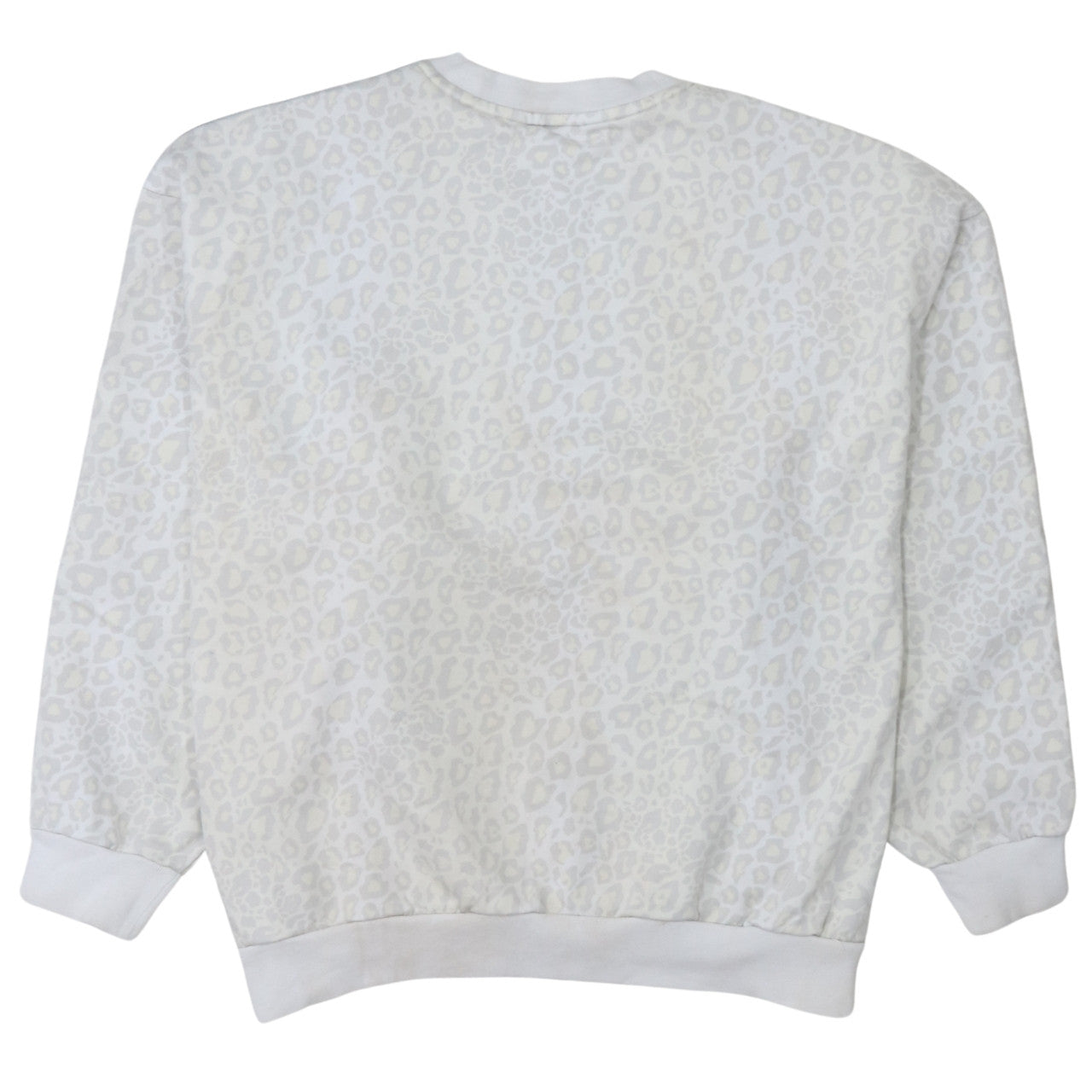 Adidas Womens White Animal Print Crew Neck Sweatshirt Size 12