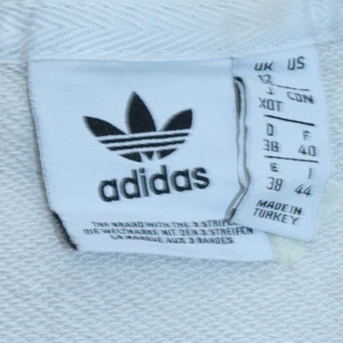 Adidas Womens White Animal Print Crew Neck Sweatshirt Size 12