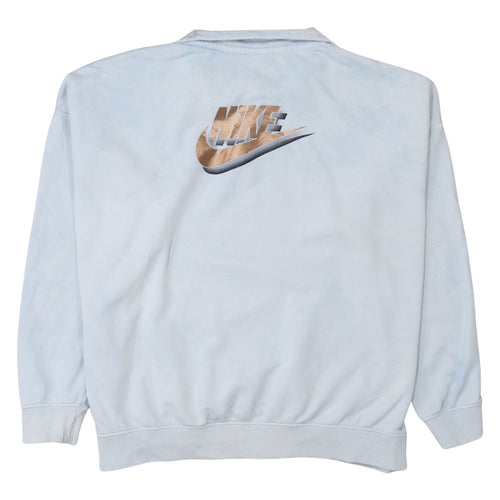 Nike Womens Blue Oversized 1/4 Zip Sweatshirt XL Cotton Blend