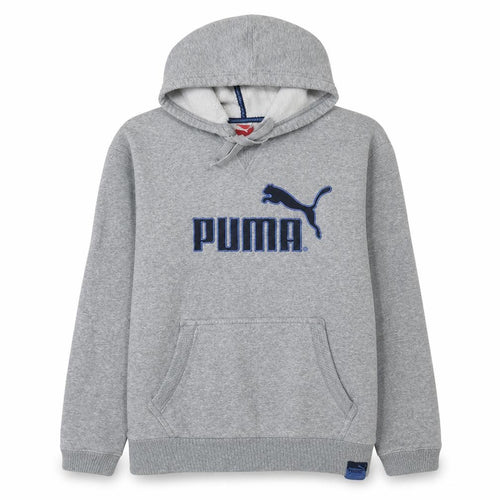 Puma Mens Grey Pullover Hoodie M Regular Fit Sports Fleece