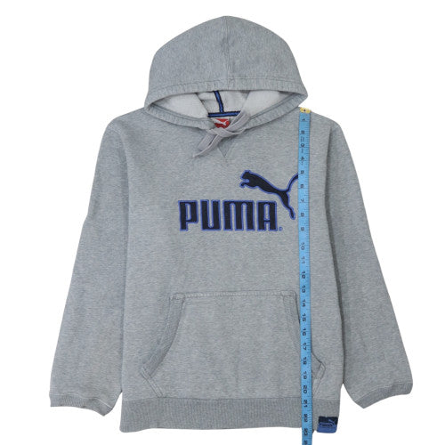 Puma Mens Grey Pullover Hoodie M Regular Fit Sports Fleece