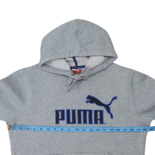 Puma Mens Grey Pullover Hoodie M Regular Fit Sports Fleece