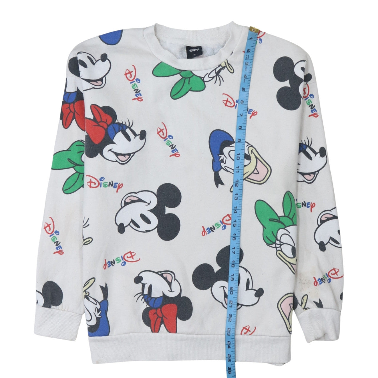Disney Women White Multicoloured Pullover Sweatshirt Size 12-14 M