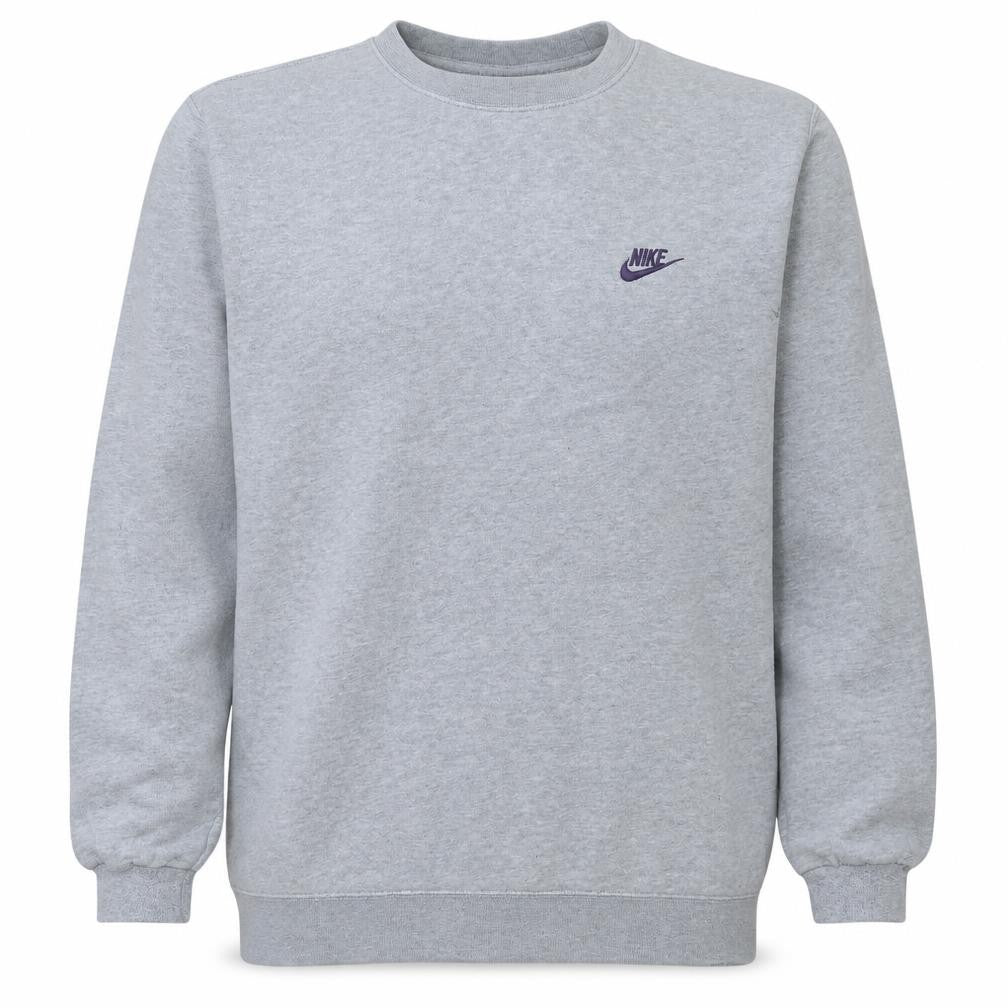 Front view of Nike Men's Grey XL Pullover Crew Neck Fleece Sweatshirt