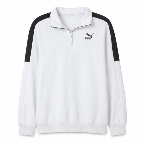 Puma Men’s White 1/4 Zip Sweatshirt Size S Sportswear Classic