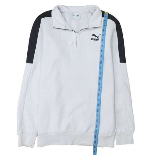 Puma Men’s White 1/4 Zip Sweatshirt Size S Sportswear Classic