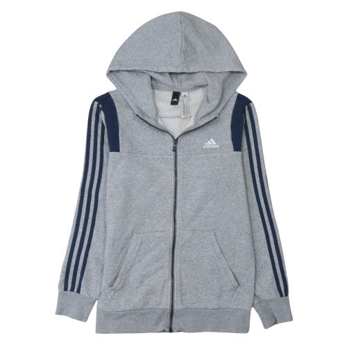 Adidas Men's Grey Full Zip Hoodie Size S Sports Fleece