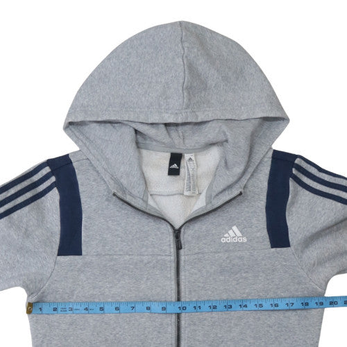 Adidas Men's Grey Full Zip Hoodie Size S Sports Fleece