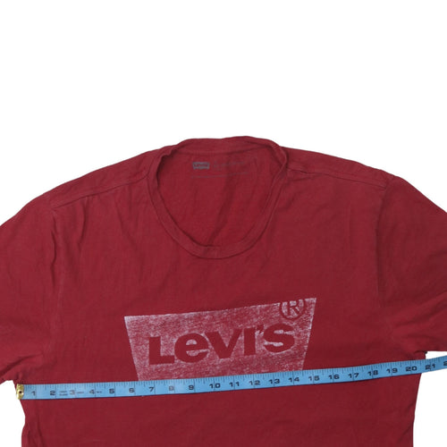 Levi's Men's Red Graphic Logo Crew Neck T-Shirt Size L