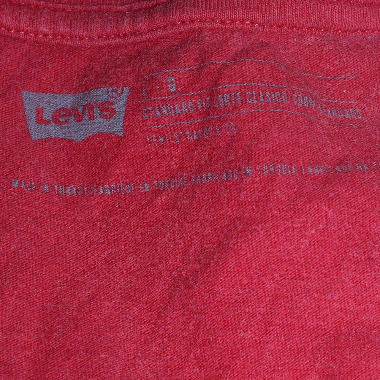 Levi's Men's Red Graphic Logo Crew Neck T-Shirt Size L