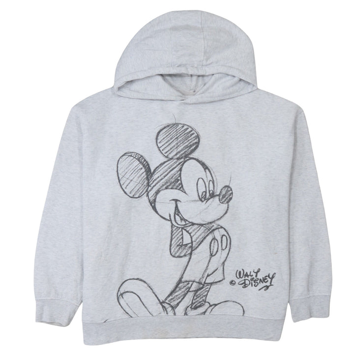 Disney Women Grey Mickey Mouse Hooded Pullover Sweatshirt 2XL