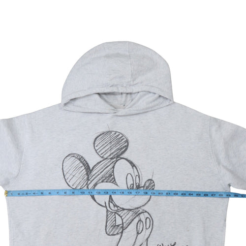 Disney Women Grey Mickey Mouse Hooded Pullover Sweatshirt 2XL