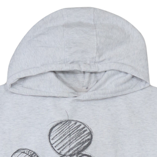 Disney Women Grey Mickey Mouse Hooded Pullover Sweatshirt 2XL