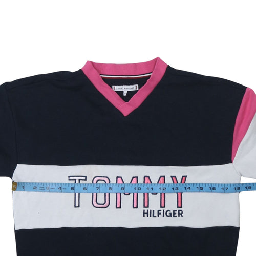 Tommy Hilfiger Girls Multicoloured V-Neck Pullover Sweatshirt 11-12 Years