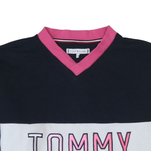 Tommy Hilfiger Girls Multicoloured V-Neck Pullover Sweatshirt 11-12 Years