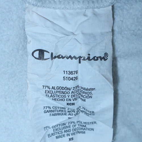 Champion Mens Grey Pullover Hoodie XS Logo Fleece Sweatshirt