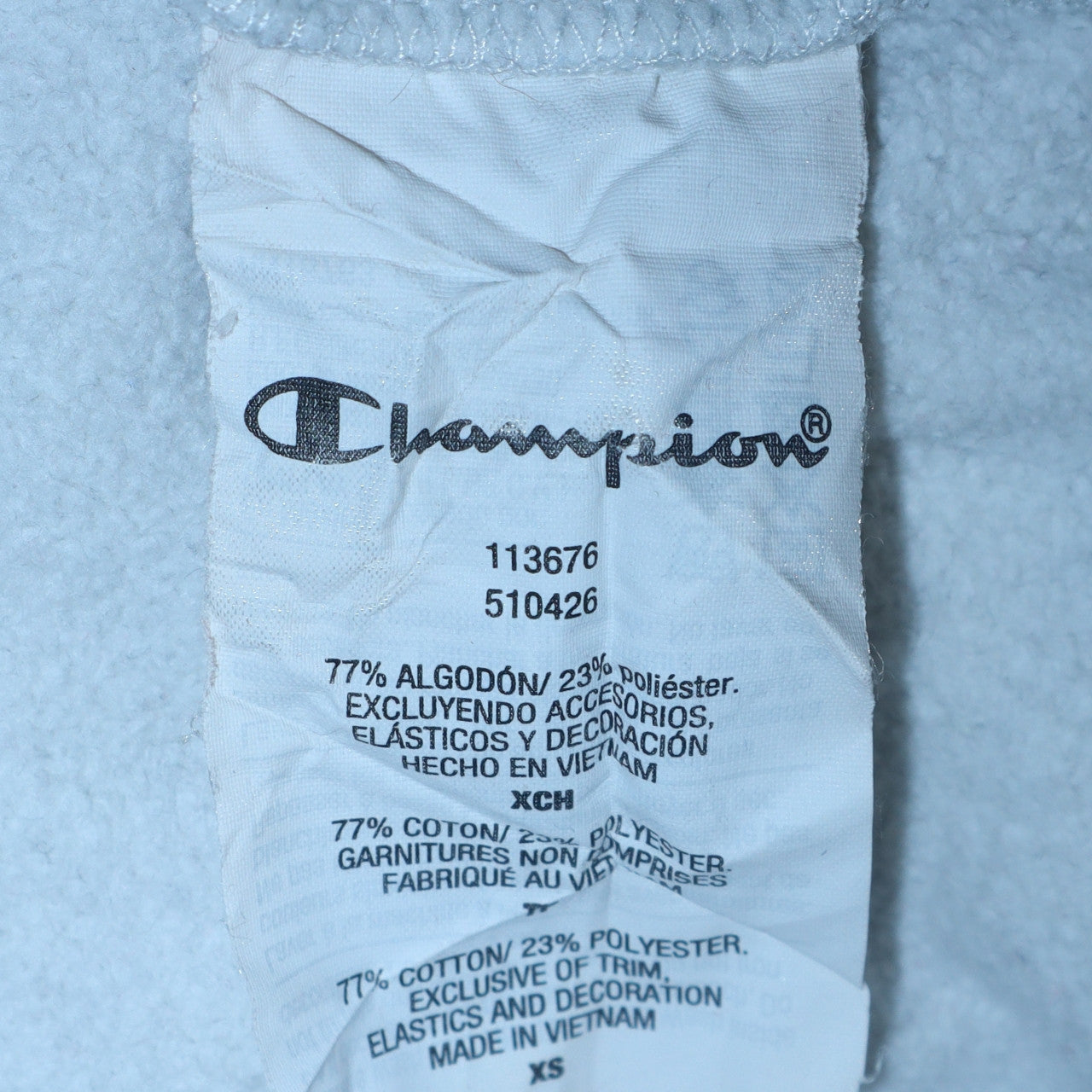 Champion Mens Grey Pullover Hoodie XS Logo Fleece Sweatshirt