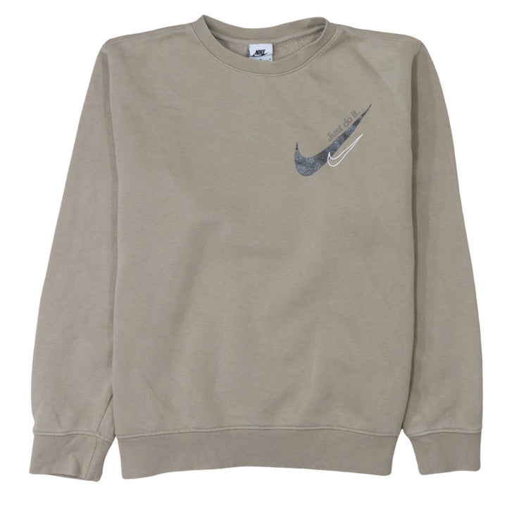Nike Womens Beige Crew Neck Pullover Sweatshirt M