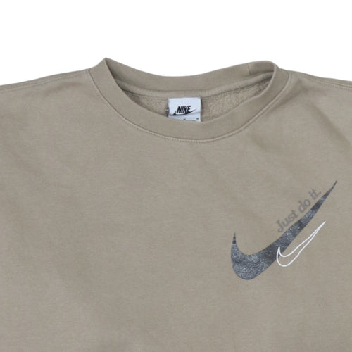 Nike Womens Beige Crew Neck Pullover Sweatshirt M