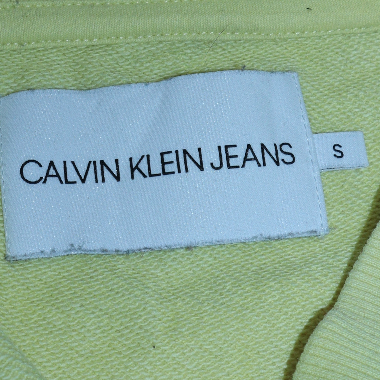 Calvin Klein Jeans Womens Yellow Cotton Pullover Sweatshirt S