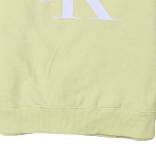 Calvin Klein Jeans Womens Yellow Cotton Pullover Sweatshirt S