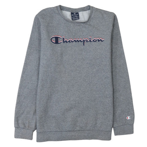 Champion Boys Grey Pullover Crew Neck Sweatshirt 13-14 Years Fleece Logo