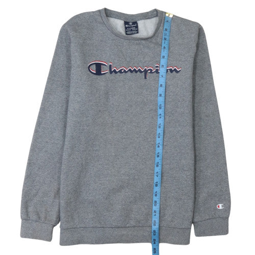 Champion Boys Grey Pullover Crew Neck Sweatshirt 13-14 Years Fleece Logo