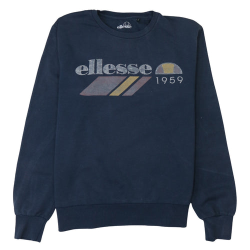Ellesse Men's Blue Pullover Sweatshirt L Graphic Print Retro Style