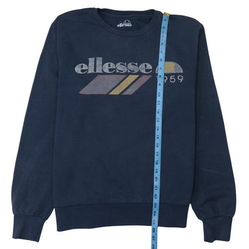 Ellesse Men's Blue Pullover Sweatshirt L Graphic Print Retro Style