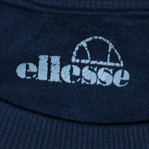 Ellesse Men's Blue Pullover Sweatshirt L Graphic Print Retro Style