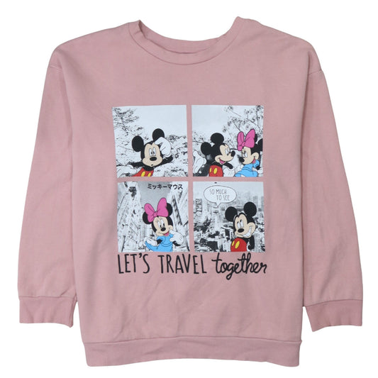 Disney x George Pink Mickey & Minnie Travel Sweatshirt Women L