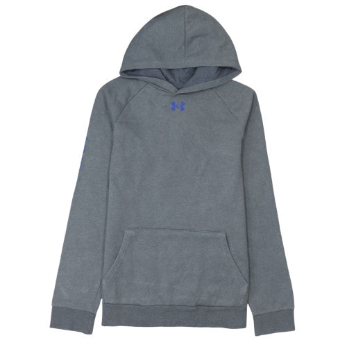 Under Armour Boys Grey Pullover Hoodie YXL 158 Fleece Hooded Sweatshirt