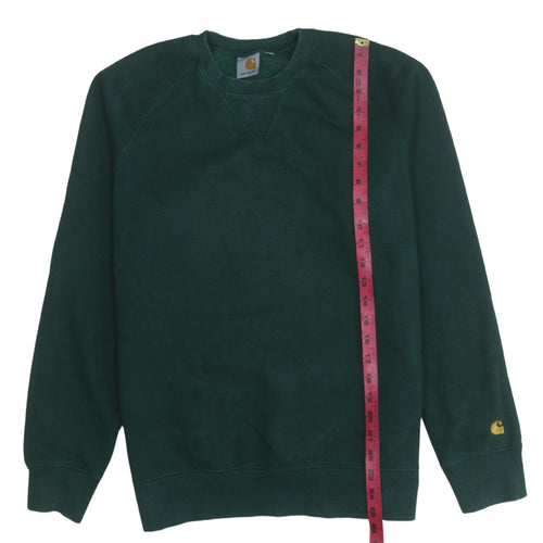 Carhartt Men's Green Pullover Crew Neck Fleece Sweatshirt Size L