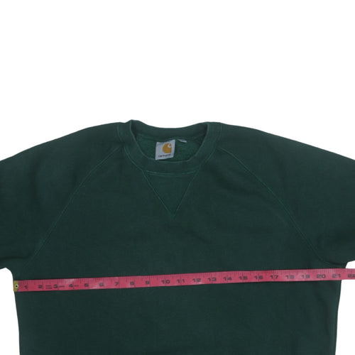 Carhartt Men's Green Pullover Crew Neck Fleece Sweatshirt Size L