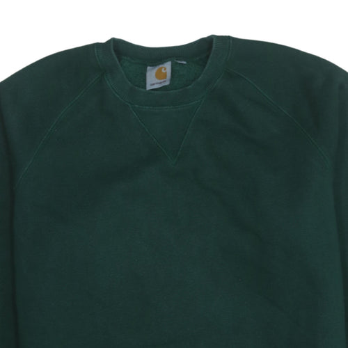 Carhartt Men's Green Pullover Crew Neck Fleece Sweatshirt Size L