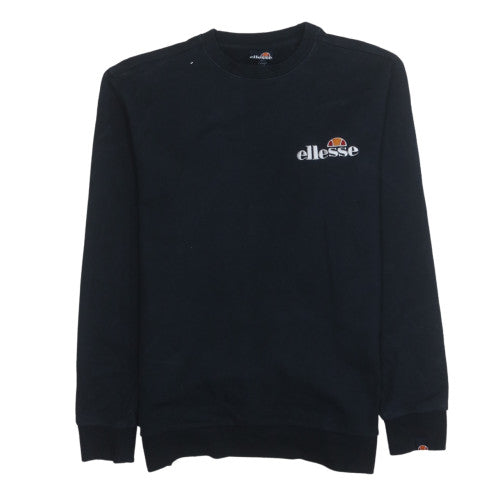 Ellesse Mens Black Crew Neck Pullover Sweatshirt L Logo Sportswear