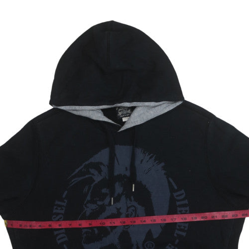 Diesel Men Black XL Pullover Hoodie Graphic Print Cotton