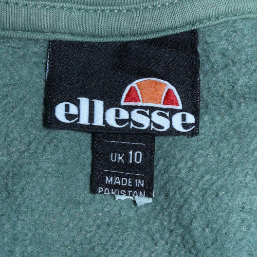 Ellesse Women's Green Pullover Hoodie UK 10 Cotton Blend Casual