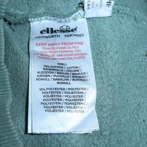 Ellesse Women's Green Pullover Hoodie UK 10 Cotton Blend Casual