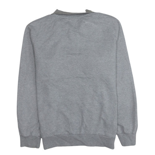Ellesse Womens Grey 1/4 Zip Logo Sweatshirt UK 16 Hoodie Style