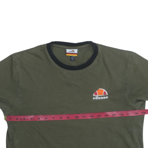 Ellesse Men's Green Short Sleeve Crew Neck Cotton T-Shirt M