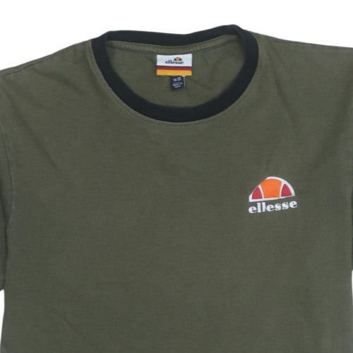 Ellesse Men's Green Short Sleeve Crew Neck Cotton T-Shirt M