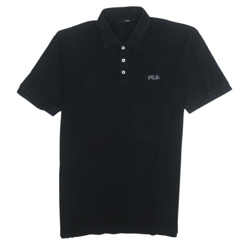 FILA Men’s Black XL Regular Fit Polo Shirt Lightweight Cotton Blend