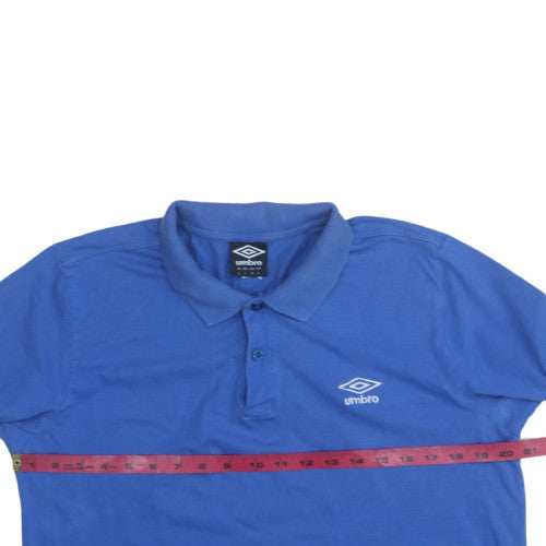 Umbro Men's Blue Short Sleeve Polo Shirt Size L
