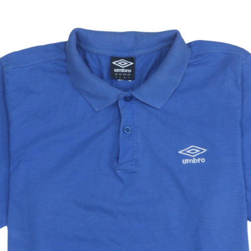Umbro Men's Blue Short Sleeve Polo Shirt Size L