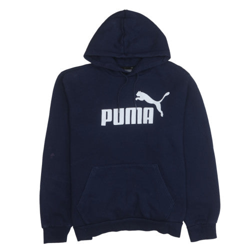 Puma Men's Blue Pullover Hoodie L Lightweight Fleece Sportswear