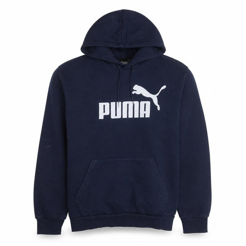 Puma Men's Blue Pullover Hoodie L Lightweight Fleece Sportswear